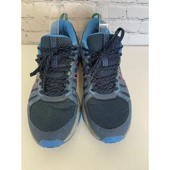 Women's Asics Gel Venture 7 Running Sneakers Size 8.5 Blue/Gray/Pink-Gently Used - Picture 3 of 12